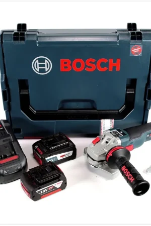 Remise Bosch GWS 18 V-125 SC Professional Meuleuse angulaire sans fil 125mm brushless avec boîtier L-Boxx + 2x Batteries GBA 5,0 / 6,3 Ah EneRacer + Chargeur GAL 1880 CV