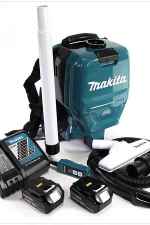 Meilleure Vente Aspirateur dorsal à batterie Makita DVC 260 36V (2x 18V) sans balais avec 2x batterie 3,0 Ah et chargeur