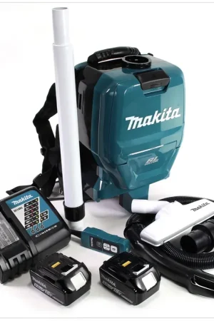Aspirateur dorsal à batterie Makita DVC 260 36V (2x 18V) sans balais avec 2x batterie BL1850 B 5,0 Ah et chargeur DC18RC Meilleur Choix