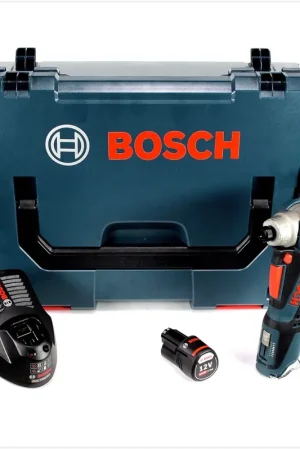 Nouvel Arrivage Bosch GWI 12V-5 Professional Visseuse d’angle sans fil avec boîtier L-Boxx + 1x Batterie GBA 3,0 Ah + Chargeur GAL 1230 CV