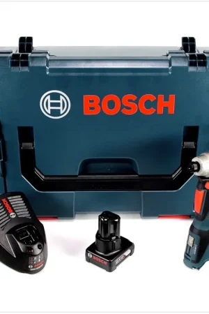 Retour Gratuit Bosch GWI 12V-5 Professional Visseuse d’angle sans fil avec boîtier L-Boxx + 1x Batterie GBA 6,0 Ah + Chargeur GAL 1230 CV