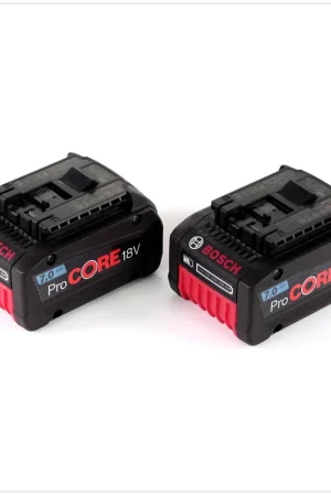 Dernière Chance Jeu de 2 batteries doubles Bosch avec 2 batteries GBA 18V 7,0 Ah / 7000 mAh ProCORE Professional Li-Ion, jeu de 2
