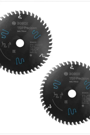 Prix Choc Lame de scie circulaire Bosch Pro Top Precision Best for Wood pour scier le bois pour scies circulaires plongeantes et manuelles lot de 2 (Ø 165 mm) 2608642384
