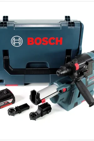 Bosch GBH 18 V-26 Marteau perforateur sans fil 18V SDS-Plus 2,6J + système d'aspiration des poussières + 1x batterie 5Ah + L-Boxx - sans chargeur Commander Vite
