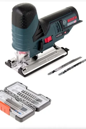 Commande En Gros Bosch GST 12V-70 Professional Scie sauteuse sans fil avec insert sans Coffret + 40 pcs. Tough Box Lames de scie sauteuse Bois et Métal