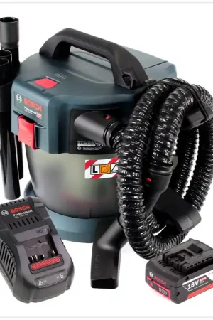Bosch GAS 18V-10 L Professional Li-Ion Aspirateur sans fil pour poussières et liquide + 1x Batterie GBA 6,0 Ah + Chargeur GAL 1880 CV Populaire