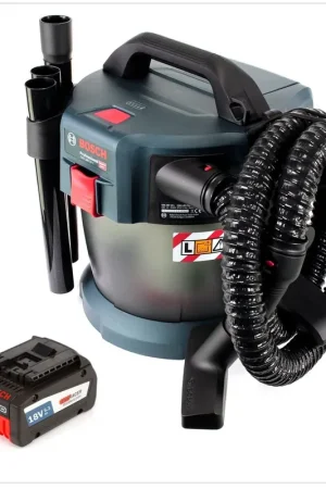 Satisfait Ou Remboursé Bosch GAS 18V-10 L Professional Li-Ion Aspirateur sans fil pour poussières et liquide + 1x Batterie GBA 6,3 Ah EneRacer - sans Chargeur