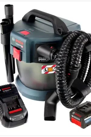 Prix Promo Bosch GAS 18V-10 L Professional Li-Ion Aspirateur sans fil pour poussières et liquide + 1x Batterie GBA 6,3 Ah EneRacer + Chargeur GAL 1880 CV
