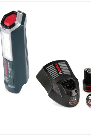 Bosch Professional GLI 12V-300 Lampe sans fil + 2x Batteries GBA 12V 2,0 Ah + Chargeur GAL 1230 Vente Flash