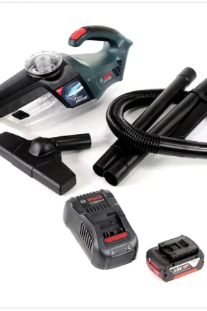 Bosch GAS 18V-1 Professional Li-Ion Aspirateur à Main sans fil + 1x Batterie GBA 4,0 Ah + Chargeur GAL 1880 CV Offre Spéciale