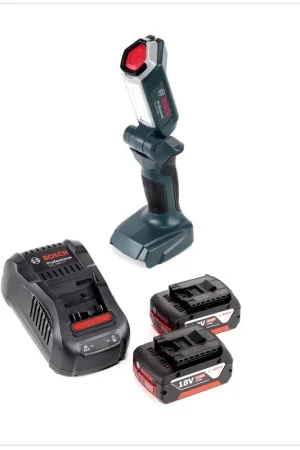 Offre Exclusive Bosch Professional GLI 18V-300 Lampe sans fil + 2x Batteries GBA 18 V 4,0 Ah + Chargeur GAL 1880