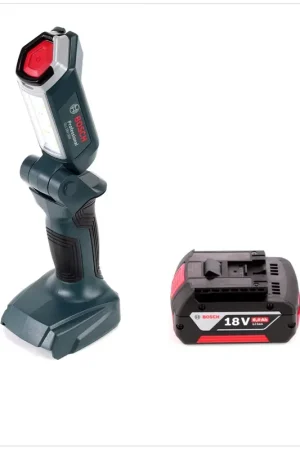 Achat Immédiat Bosch Professional GLI 18V-300 Lampe sans fil + 1x Batterie GBA 18 V 6,0 Ah - sans Chargeur