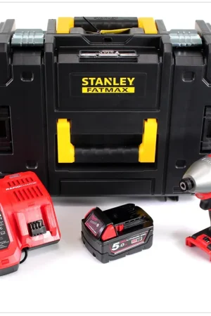 Milwaukee M18 BID 501C Visseuse à percussion sans fil 18 V, 180 Nm, 1/4" + 1x Batterie 5,0 Ah + Chargeur + Coffret TSTAK Expédition Rapide