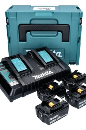 Prix Bas Makita 18 V Power Source Pack Énergie avec 4x Batteries 3 Ah + Chargeur DC 18 RD + Boîtier de transport Makpac ( 197720-6 )