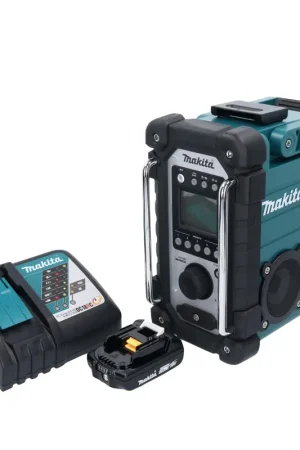 Vente Flash Makita DMR 107 7,2 - 18 V Radio de chantier + 1x Batterie BL 1820 18 V 2,0 Ah + Chargeur DC 18 RC