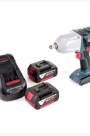 Remise Bosch GDS 18 V-LI HT Professional Boulonneuses à chocs sans-fil + 2x Batteries Bosch GBA 18 V 5,0 Ah + Chargeur GAL 1880