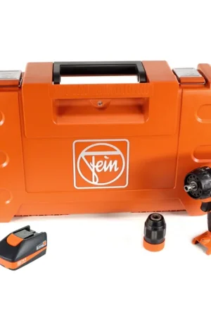 Usine Directe FEIN ABS 18 QC Brushless Li-Ion Perceuse-visseuse sans fil avec Mandrin QuickIN + Boîtier de transport + 1x Batterie FEIN 2,5 Ah - sans Chargeur