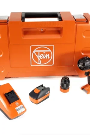 FEIN ABS 18 Q Brushless Li-Ion Perceuse-visseuse sans fil avec Mandrin QuickIN + Boîtier de transport + 1x Batterie 5,0 Ah + Chargeur rapide ALG 50 Paiement Sécurisé