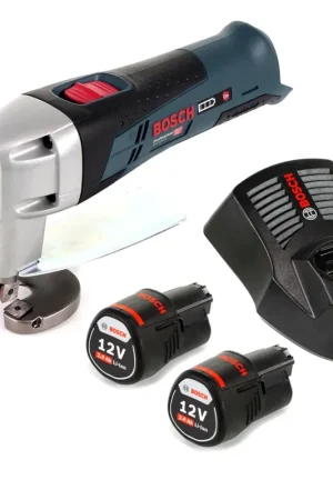 Prix Cassé Bosch GSC 12 V-13 Cisaille à tôle sans fil L-Boxx ready + 2x 2,0Ah + chargeur