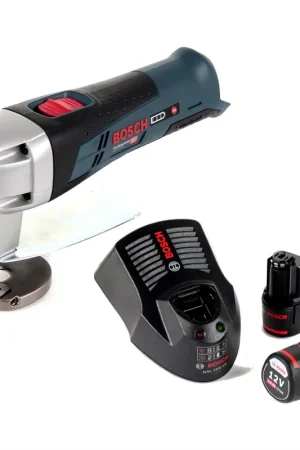 Bosch GSC 12 V-13 Cisaille à tôle sans fil L-Boxx ready + 2x batterie 3,0Ah + chargeur Nouvel Arrivage