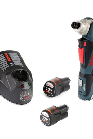 Haute Qualité Visseuse d'angle sans fil Bosch GWI 12V-5 Professional L-Boxx ready + 2x batterie GBA 12 V 3,0 Ah + chargeur rapide GAL 1230 CV