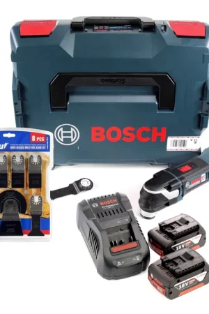 Prix Promo Multi-couteau à batterie Bosch GOP 18V-28 Starlock Plus brushless + 2x batterie 5,0Ah + chargeur + L-Boxx + WellCut MT-8 8 pièces. Jeu de lames de scie
