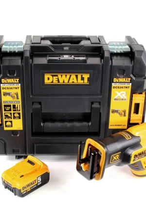 Bon Marché DeWalt DCS 367 NT Scie sabre sans fil 18V brushless + Coffret de transport TSTAK + 1x Batterie 5,0 Ah