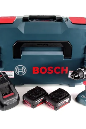 Bosch Professional Perceuse-Visseuse sans fil GSR 18V-28 + Coffret L-Boxx + 2x Batteries GBA 6,0 Ah + Chargeur GAL 1880 CV Offre Limitée