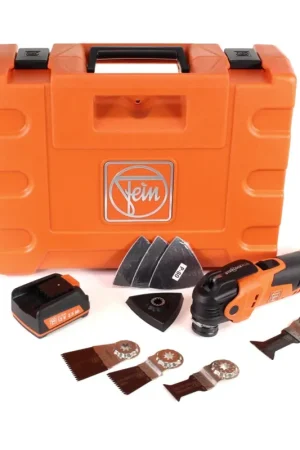 FEIN Machine Oscillante sans fil AFMT 12 QSL MultiTalent 12 V Outil multifonction Starlock Plus en Coffret + 1x Batterie 2,5 Ah + 3x Extra Lames Promotion Saisonnière
