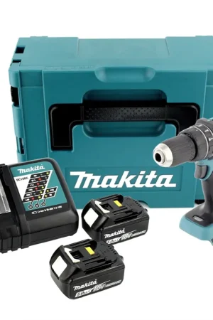 Achetez Aujourd'hui Makita DHP 480 RTJ Perceuse à percussion sans fil 18 V Li-Ion Solo + 2x Batteries 5,0 Ah + Chargeur + Coffret Makpac