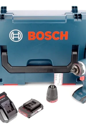 Perceuse-visseuse sans fil Bosch GSR 18 V-EC FC2 en L-Boxx avec chargeur AL 1820 et 1 batterie GBA 2 Ah et mandrin GFA FC2 Authentique