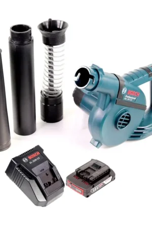 Paiement Sécurisé Souffleur à feuilles Bosch GBL 18 V-120 avec 1 batterie Bosch GBA 18 V 2,0 Ah + chargeur AL 1820 CV