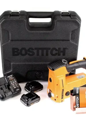 Marque Bostitch DSA-3522-E 10,8 V Agrafeuse à batterie pour la fermeture de carton + Coffret de transport + 2x Batteries 1,5 Ah + Chargeur + 2000 pcs. Agrafes carton 22 mm