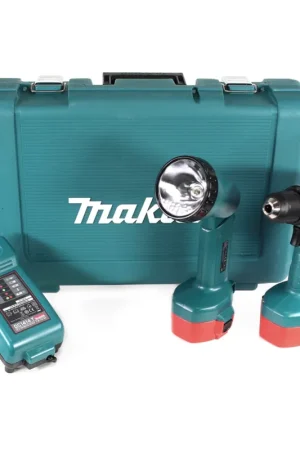 Bon Marché Makita Set 6281 DWALE 14,4 V Perceuse visseuse sans fil en Coffret + 2x Batteries 1,9 Ah + Chargeur DC 1414 + Lampe ML 140
