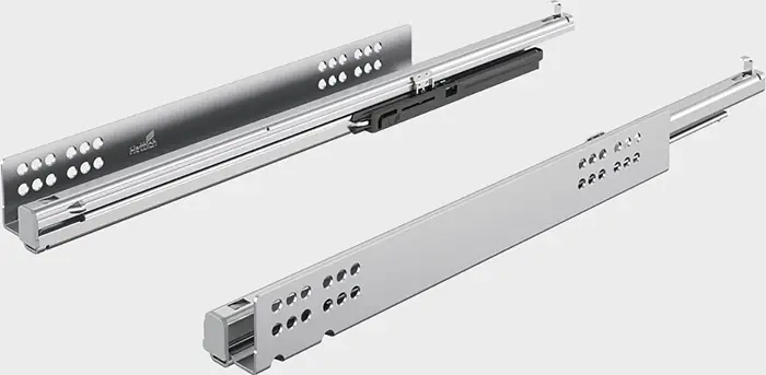 Commander Vite HETTICH Coulisse à sortie totale Quadro V6 avec Silent System Acier galvanisé ( 3000271485 )