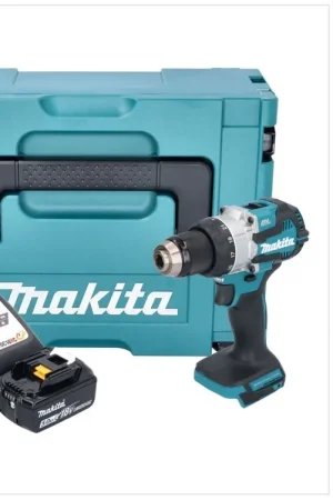 Commander Maintenant Makita DHP 489 RT1J Perceuse-visseuse à percussion sans fil 18 V 73 Nm Brushless + 1x batterie 5,0 Ah + chargeur + Makpac
