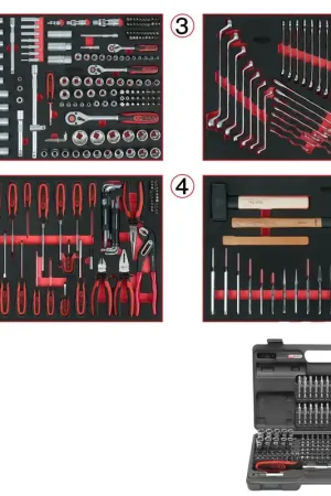 Authentique KS TOOLS Composition de 515 outils de qualité pour 4 tiroirs de servante ( 713.0515 )