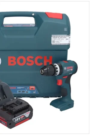 Prix Réduit Bosch GSB 18V-45 Professional Perceuse-visseuse à percussion sans fil 18 V 45 Nm Brushless + 1x batterie 4,0 Ah + chargeur + L-Case