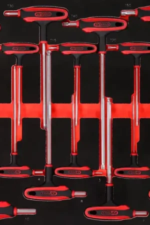 Marque KS TOOLS Jeu de clés mâles coudées à poignée en T dans insert en mousse, 18 pcs ( 811.1018 )