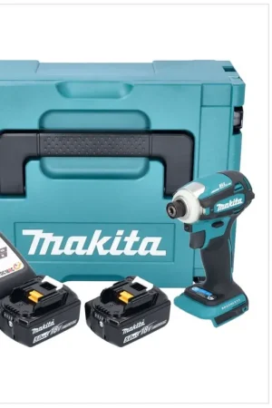 Makita DTD 172 RTJ visseuse à chocs sans fil 18 V 180 Nm 1/4'' sans balais + 2x batterie 5,0 Ah + chargeur + Makpac Livraison Express