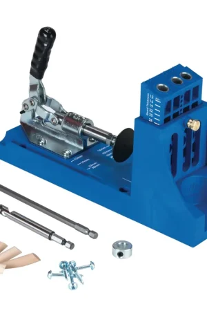 KREG Jig K4 Starter Set ( K4 ) Kit complet d'assemblage pour charpentier en bois avec gabarit de perçage K4, Foret étagé, Embouts, vis et chevilles. Marque