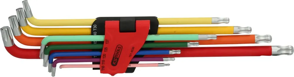 KS TOOLS Jeu de clés mâles coudées Torx à tête sphérique, extra longues et coudées à 108°, 9 pcs ( 151.4530 ) Acheter Direct