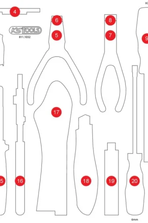 KS TOOLS Insert en mousse vide pour 811.1032 ( 811.1032-97 ) Prix Choc