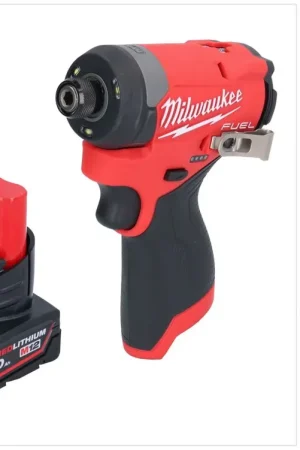 Vente Directe Clé à chocs sans fil Milwaukee M12 FID2-601 12 V 170 Nm 1/4" brushless + 1x batterie 6,0 Ah - sans chargeur