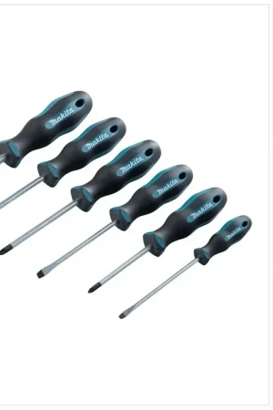 Petit Prix Makita E-10512 Jeu de tournevis 6 pces SL4 / SL5,5 / SL6,5 / SL8 / PZ1 / PZ2