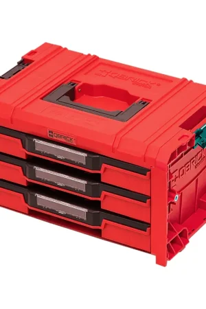 Qbrick System PRO Drawer 3 Toolbox 2.0 Expert RED ULTRA HD Mallette à outils 450 x 310 x 244 mm 13,5 l empilable IP54 avec 3 tiroirs Offre Spéciale