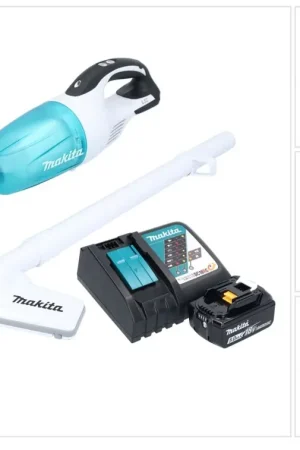 Soldes Makita DCL 181 FRTWX aspirateur sans fil 18 V 53 mbar 0,65 L + 2x batterie rechargeable 5,0 Ah + chargeur