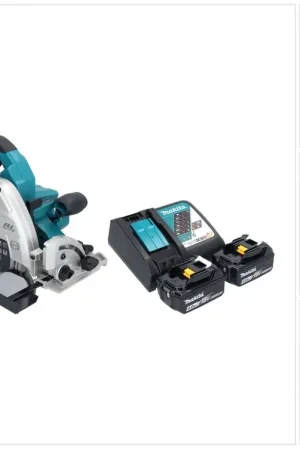 Makita DHS 900 RM2U scie circulaire portative sans fil 36 V ( 2x 18 V ) 235 mm Brushless + 2x batterie 4,0 Ah + chargeur + adaptateur Bluetooth Commander Vite