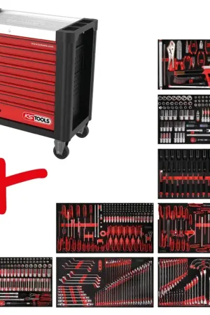 Must-Have KS TOOLS Composition pour servante d’atelier Performanceplus P25 avec 660 outils pour 8 tiroirs ( 825.8660 )