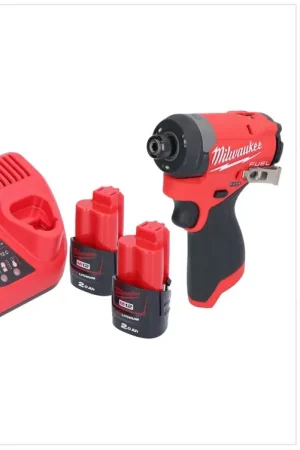 Paiement Sécurisé Clé à chocs sans fil Milwaukee M12 FID2-202 12 V 170 Nm 1/4" brushless + 2x batteries 2,0 Ah + chargeur